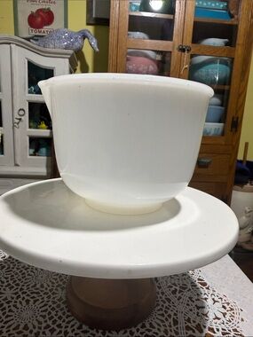 Milk Glass Mixing Bowl sunbeam Glasbake replacement